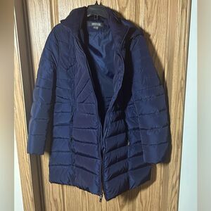 NWOT Women’s Kenneth Cole Reaction XXL navy long down feather coat
